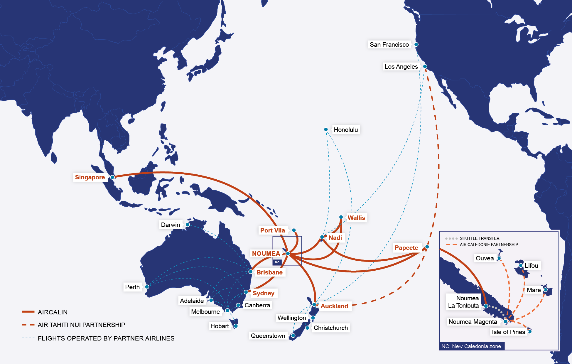 Aircal Routes Our destinations | Aircalin