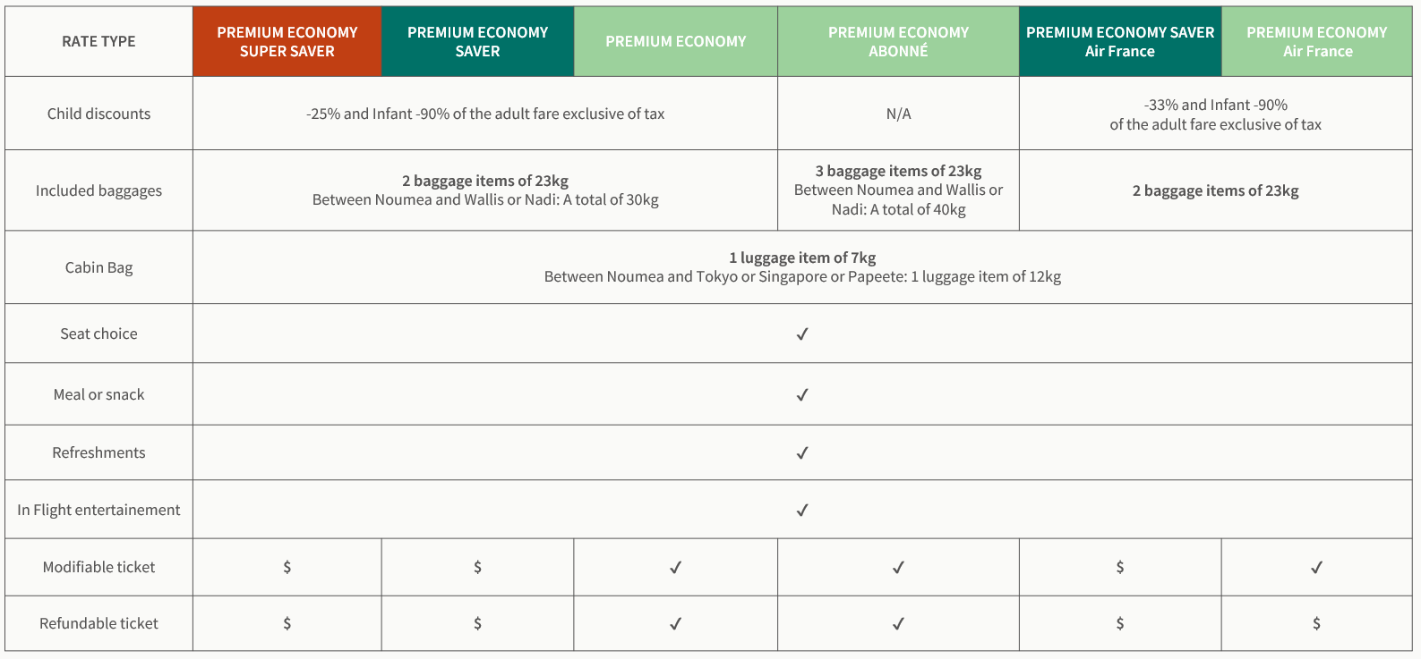Premium Economy Fare