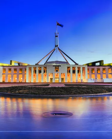 Parlement de Canberra Canberra Australie Nuit Lumières