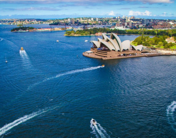 Paysage de Sydney Sydney Opéra Paysage Bateaux Ciel Bleu